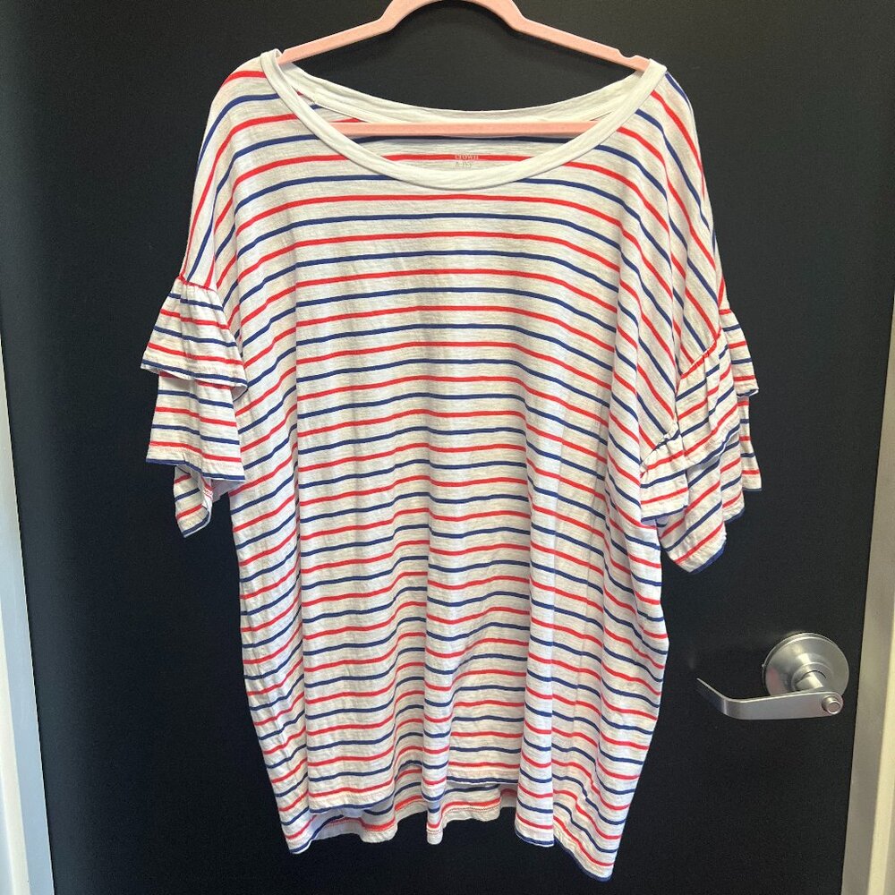 NWOT! Red, White, and Blue Stripped Blouse